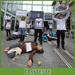 Machen Sie mit bei Protesten und Aktionen gegen Tierversuche!