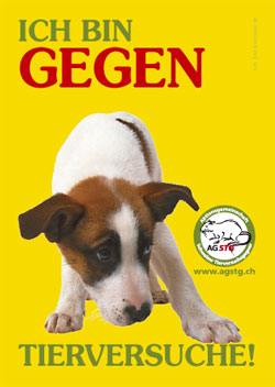 AG STG - Aufkleber gegen Tierversuche - Hund