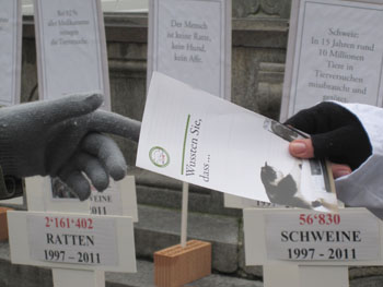 30. November 2012 - Strassenaktion: 10 Millionen Opfer im Namen der Wissenschaft